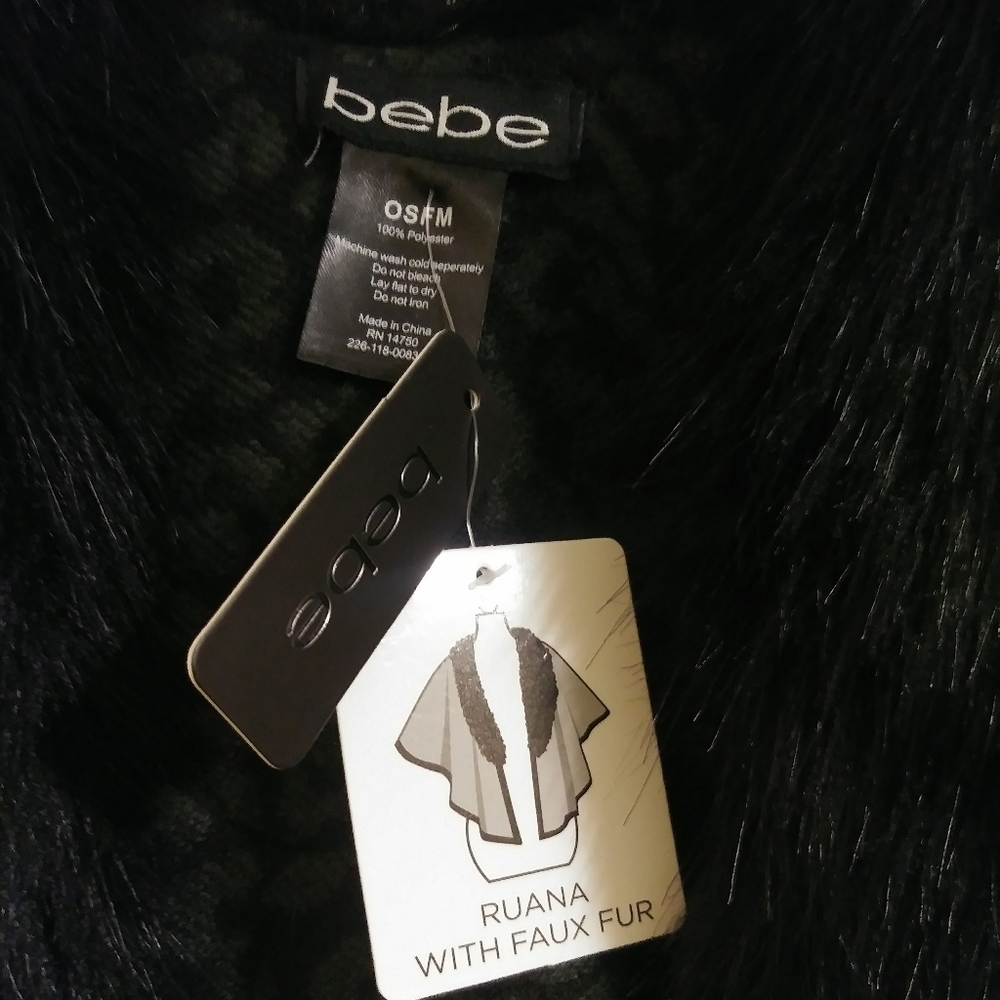Bebe Ruana with faux fur